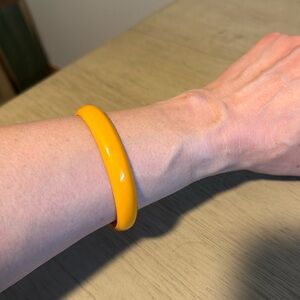 Vintage Yellow Gold Bangle Bracelet, Thin, Retro, Boho